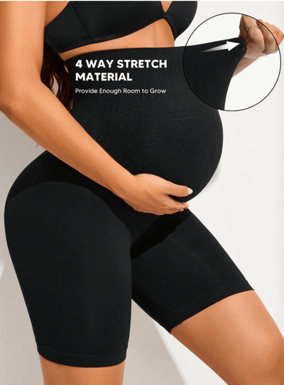 Women's Elastic Maternity Belly Support Shorts Black - Sculpt Studio