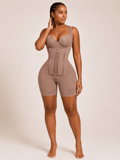 Women's High Compression Colombia Shapewear, Waist Trainer, Bust Opening Mocha - Sculpt Studio