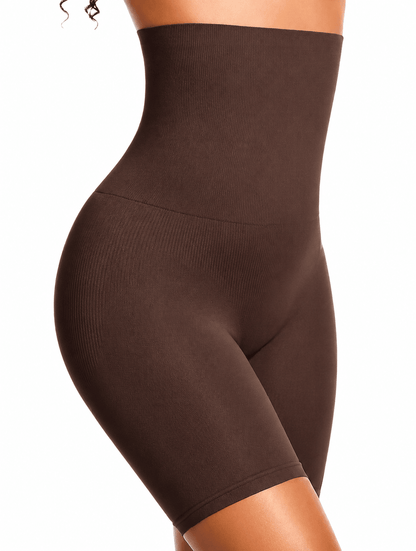 Women's Seamless High Waist Shaping Shorts Chocolate Brown - Sculpt Studio